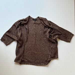 Apt. 9 Women's Small Gold Shimmer Open Front Cardigan